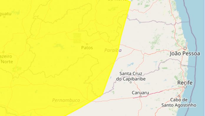 Inmet emite alerta amarelo de baixa umidade para 116 municípios da Paraíba