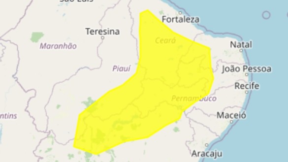 Inmet emite alerta amarelo de baixa umidade para 103 municípios da Paraíba