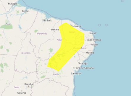 Inmet emite alerta amarelo de baixa umidade para 94 municípios da Paraíba