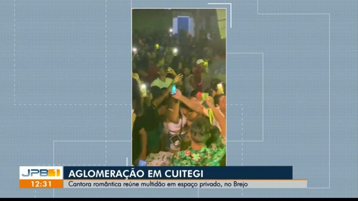 Vídeos mostram aglomeração de pessoas sem máscaras em show, na Paraíba