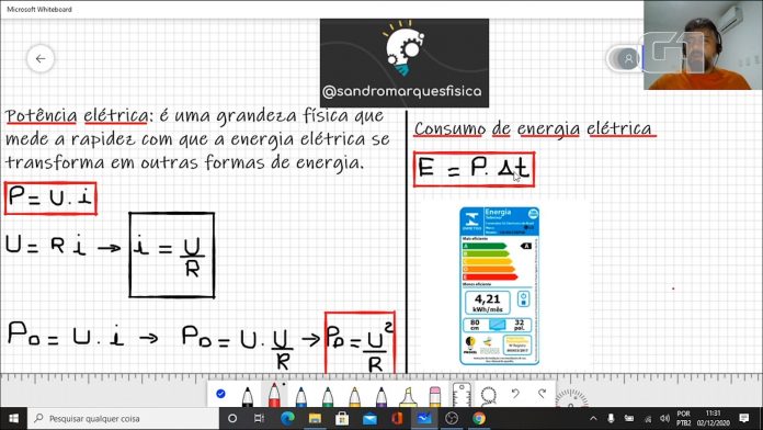 Lá Vem o Enem 2020: aula virtual com professor de física ensina sobre potência e energia elétrica
