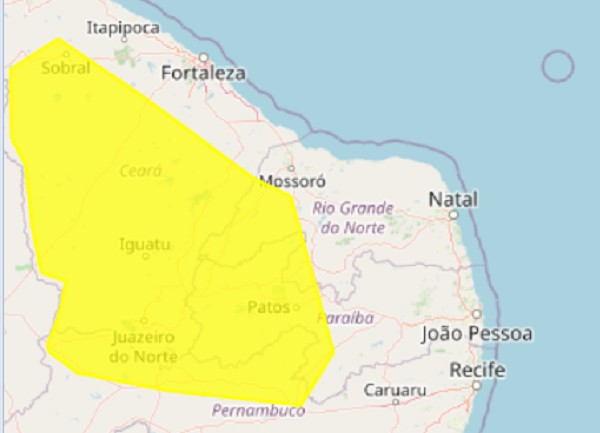 Inmet alerta para baixa umidade em 53 cidades do RN