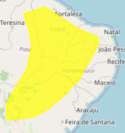 Inmet emite alerta amarelo de baixa umidade em 84 cidades do RN; veja lista