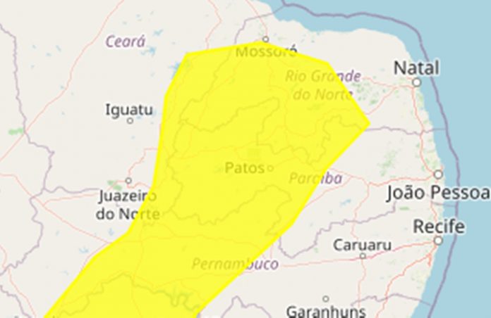 Inmet emite alerta amarelo de baixa umidade para 114 municípios da Paraíba