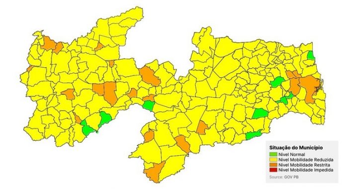 Primeira avaliação do governo da PB de 2021 mostra que nenhuma cidade está em bandeira vermelha