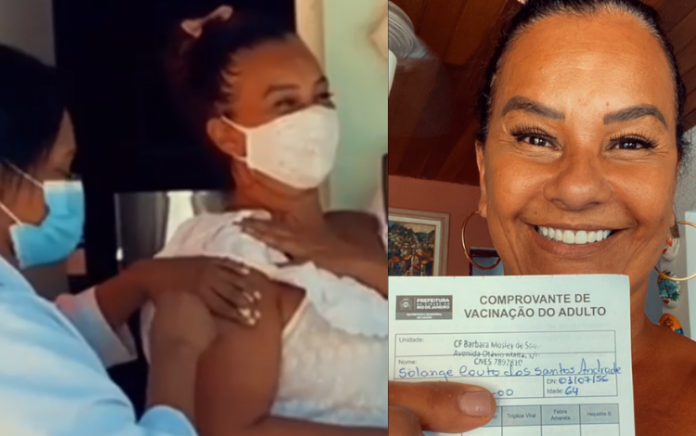 Solange Couto é uma das primeiras celebridades a tomar vacina da Covid-19: ‘Chorei muito’