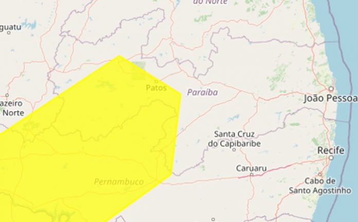 Inmet emite alerta amarelo de baixa umidade para 64 municípios da Paraíba