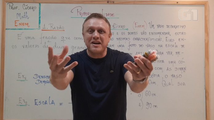 Lá Vem o Enem 2020: aula virtual com professor de matemática ensina sobre razão