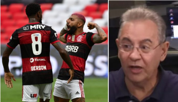 Flavio Prado exalta qualidade do Flamengo: ‘É tão melhor que está ganhando pela incompetência dos outros’