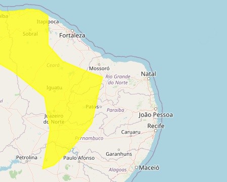 Inmet emite alerta de chuvas intensas para 73 municípios da Paraíba