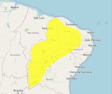 Inmet emite alerta amarelo de chuvas intensas para 92 cidades no Sertão da PB