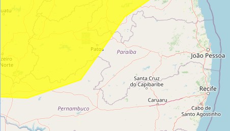Inmet emite alerta de perigo potencial de chuvas intensas para 82 cidades da PB; veja lista