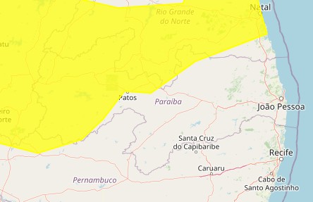 Inmet emite alerta de perigo potencial de chuvas intensas para 87 cidades da PB; veja lista