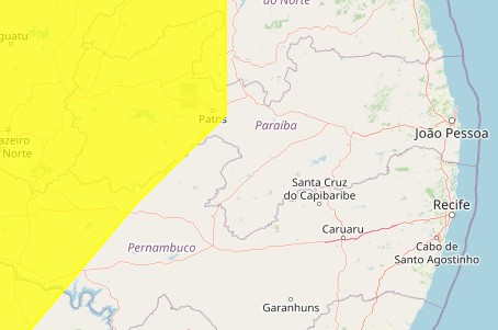 Inmet emite alerta de perigo potencial de chuvas intensas para 81 cidades da PB; veja lista