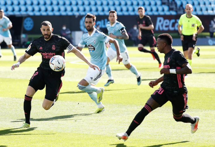 Com dois gols de Benzema, Real Madrid vence Celta de Vigo