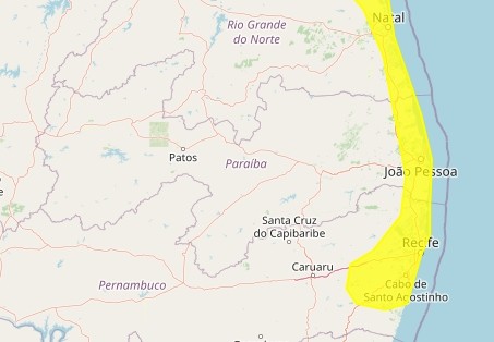 Inmet emite alerta de perigo potencial de acumulado de chuvas para 17 cidades da PB
