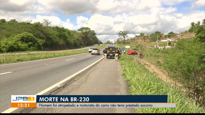 Homem morre após ser atropelado enquanto tentava atravessar BR-230, na Paraíba