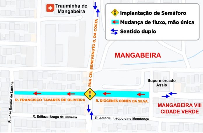 Sentido de circulação de ruas é alterado em cruzamento no bairro Mangabeira, em João Pessoa