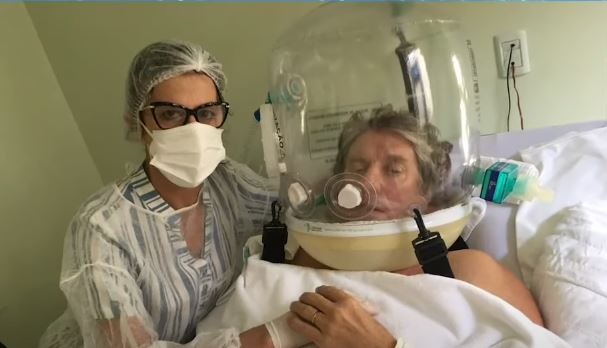 Criado no Brasil, capacete de ventilação impede intubação de pacientes