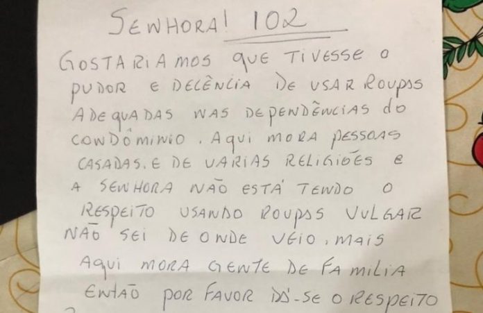 Jovem denuncia vizinho após receber carta reclamando de roupa no PR: ‘muda o jeito de se portar’