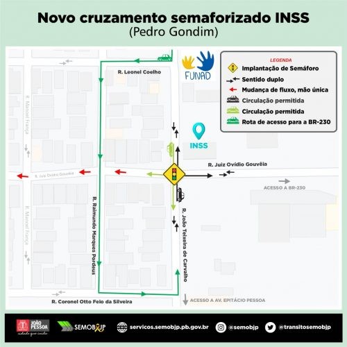 Bairro Pedro Gondim tem novo semáforo e mudança no trânsito, em João Pessoa