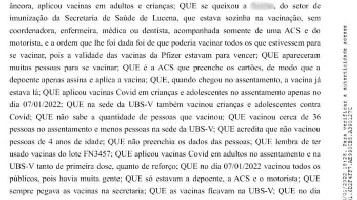Técnica que vacinou crianças com doses de adultos diz que recebeu ordem de vacinar ‘todas as pessoas’