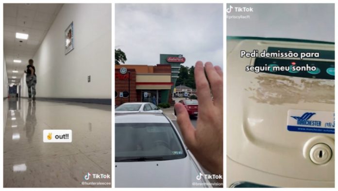 Jovens usam TikTok para mostrar pedido de demissão e último dia no trabalho
