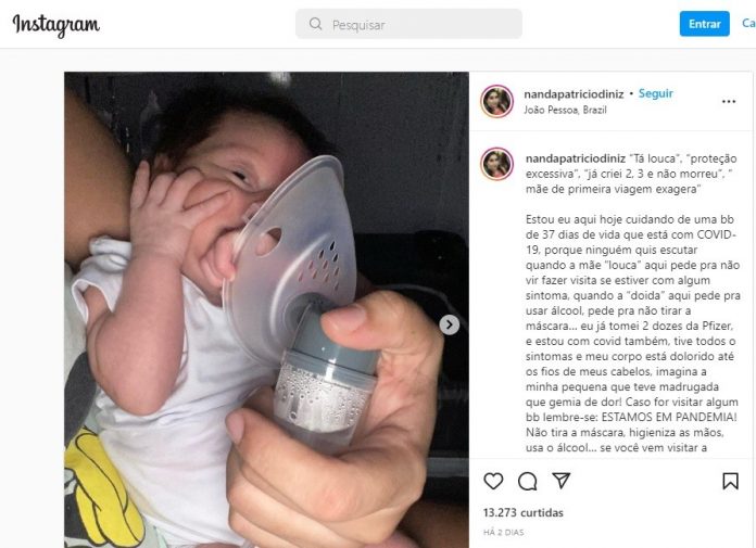 Mãe alerta sobre visitas na pandemia após bebê com 1 mês testar positivo para Covid-19: ‘teve madrugada que gemia de dor’
