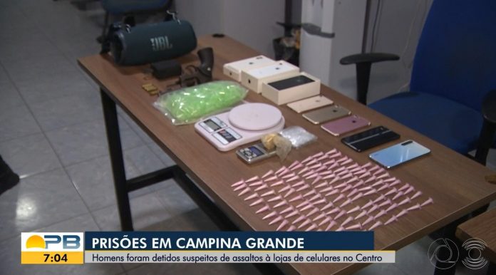 Suspeitos de participação em assalto a loja de celular no Centro de Campina Grande são presos