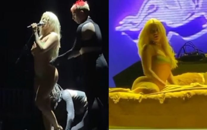 Luísa Sonza divide opiniões ao tirar roupa e sensualizar em cama durante show; assista