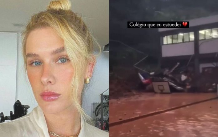 Fiorella Mattheis mostra escola que estudou em Petrópolis destruída após chuvas; veja
