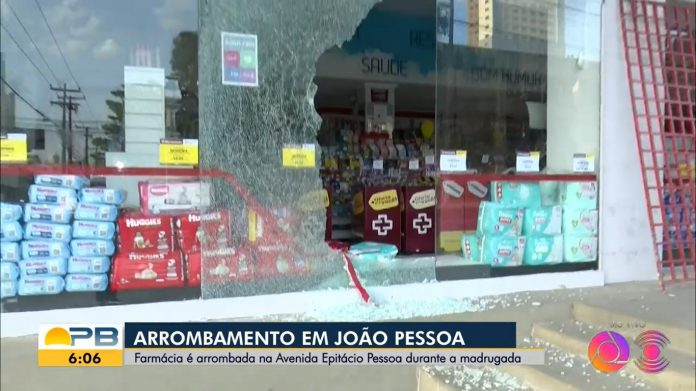Farmácia é alvo de assalto na madrugada desta quinta (17), em João Pessoa
