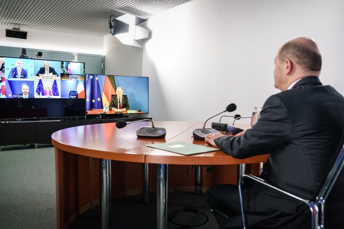 Líderes dos EUA, Canadá, França, Reino Unido e Alemanha se reúnem virtualmente para discutir crise na Ucrânia