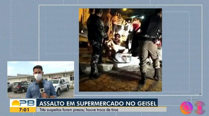 Suspeitos fazem ‘arrastão’ em supermercado e são capturados durante a ação, em João Pessoa