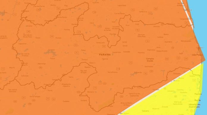 Inmet renova e amplia alertas de chuvas intensas para todas as cidades da Paraíba