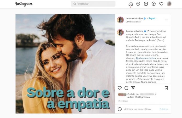 Prefeito de Campina Grande, Bruno Cunha Lima, critica vazamento de vídeo íntimo da sogra