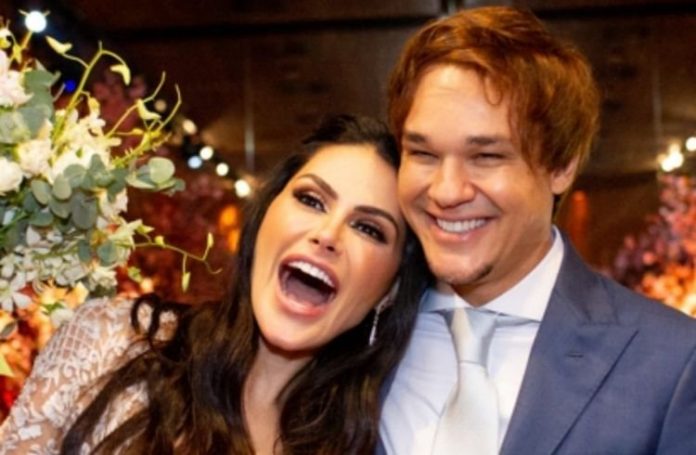 Ex-Miss Natália Guimarães se casa com Leandro, do KLB, após 14 anos juntos