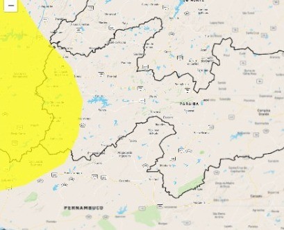 Inmet emite alerta amarelo de chuvas para 31 cidades da Paraíba