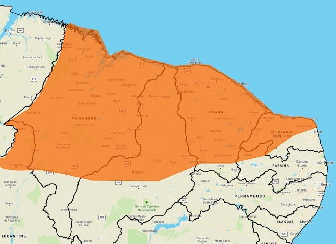 Inmet emite alertas de perigo de chuvas intensas em cidades da Paraíba