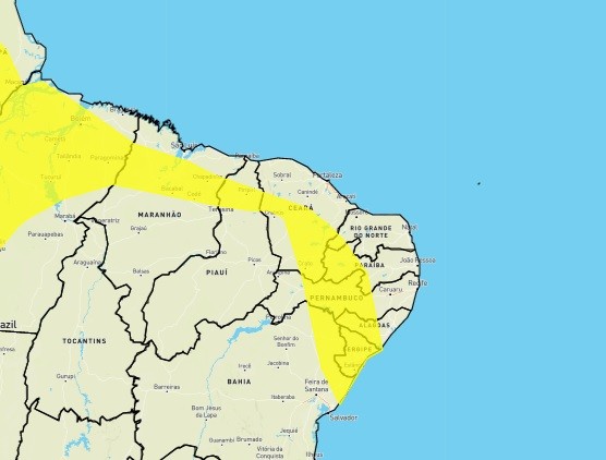 Inmet emite alerta de chuvas intensas em 30 cidades do RN; veja lista