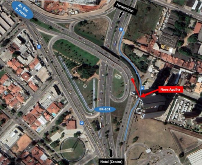 Dnit implanta nova agulha de acesso da marginal da BR-101 para o viaduto de Ponta Negra em Natal