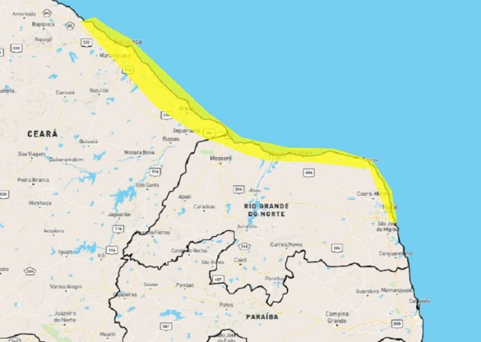 Inmet alerta para chuvas intensas em 24 cidades do Rio Grande do Norte