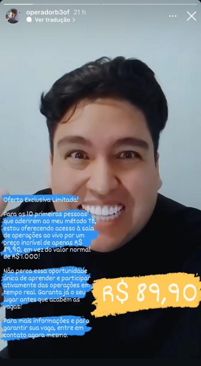 LEMBRA DELE? Após causar prejuízo milionário a vítimas e sumir, ‘Crente Trader’ volta a oferecer seu ‘método’ para operar no mercado financeiro