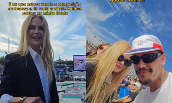 Brasileiro se emociona ao encontrar Nicole Kidman durante torneio de skate nas Olimpíadas