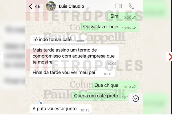 Filho de Lula xinga Janja em mensagem no WhatsApp; veja print
